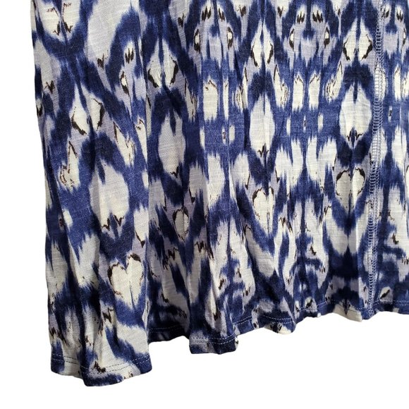 Cynthia Rowley Sz 2X Shirt Rayon Knit Cap Sleeve Pullover A-line Hem V-neck Blue - Picture 5 of 9